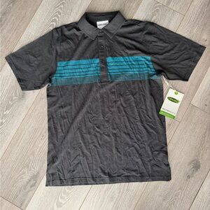 Cariloha Charcoal and Teal Men's Polo Shirt